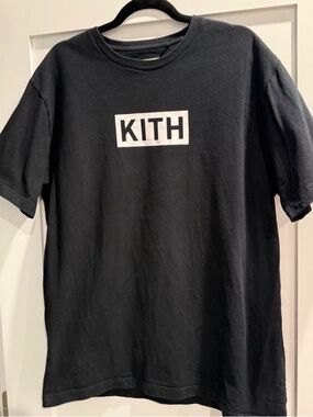 Kith Black Tee with White Box Logo